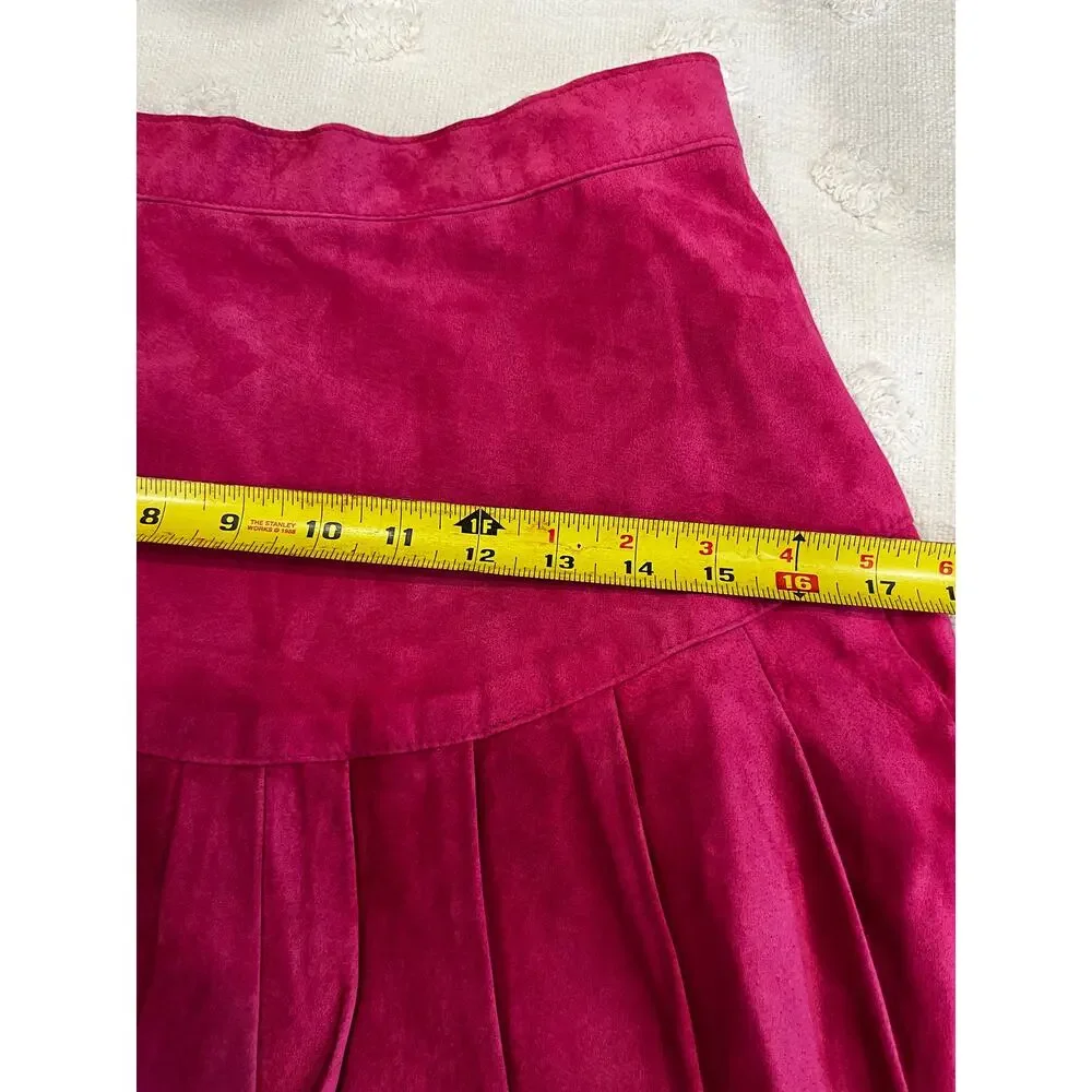 Vintage 90’s Danier Pink Suede Leather Lined Skirt Blazer Set Cowgirl Size 8
